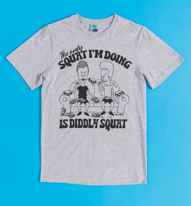 Beavis And Butt-Head Diddly Squat Grey Marl T-Shirt Beavis And Butt-Head Diddly Squat Grey Marl T-Shirt