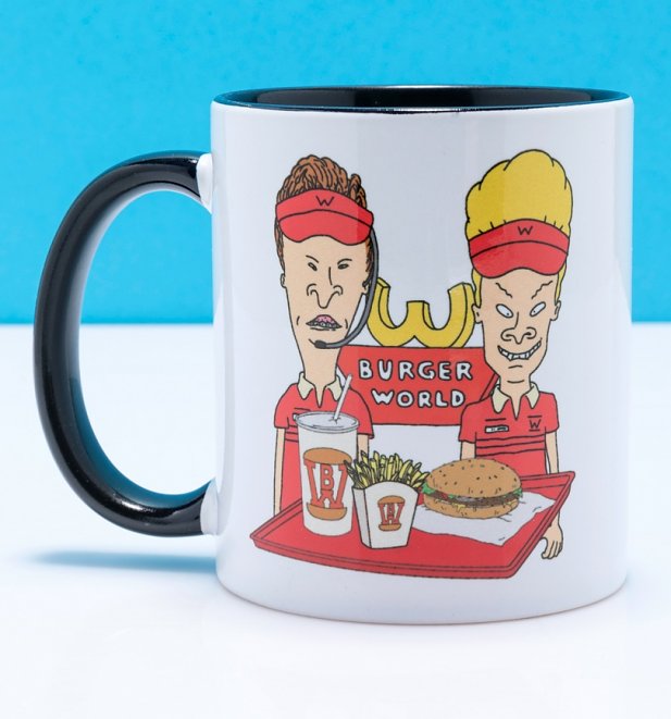 Beavis And Butt-Head Work Sucks Black Handle Mug