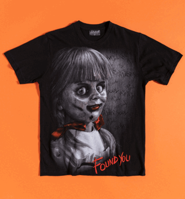 Black Annabelle Found You T-Shirt with Back Print