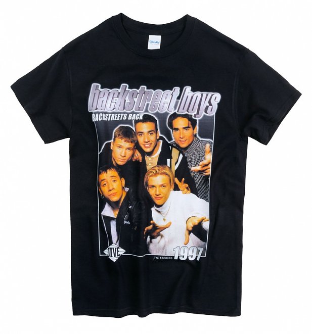 Black Backstreet Boys T-Shirt from Homage Tees Black Backstreet Boys T-Shirt from Homage Tees