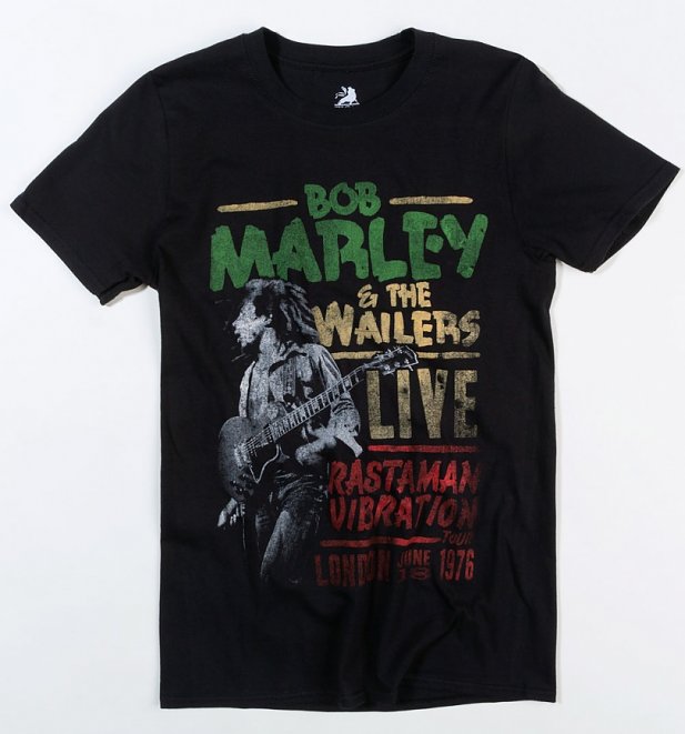 Black Bob Marley And The Wailers Live T-Shirt Black Bob Marley And The Wailers Live T-Shirt