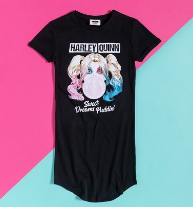 Black DC Comics Harley Quinn Sweet Dreams Puddin Night Dress Black DC Comics Harley Quinn Sweet Dreams Puddin Night Dress