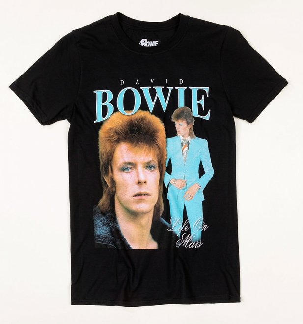 Black David Bowie Life On Mars T-Shirt Black David Bowie Life On Mars T-Shirt