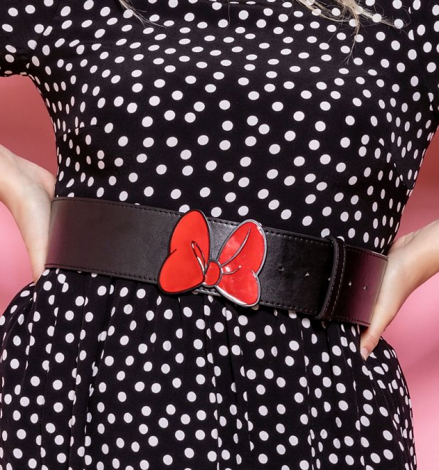 Black Disney Minnie Mouse Bow Buckle Belt