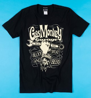 Black Gas Monkey Blood Sweat and Beers T-Shirt Black Gas Monkey Blood Sweat and Beers T-Shirt