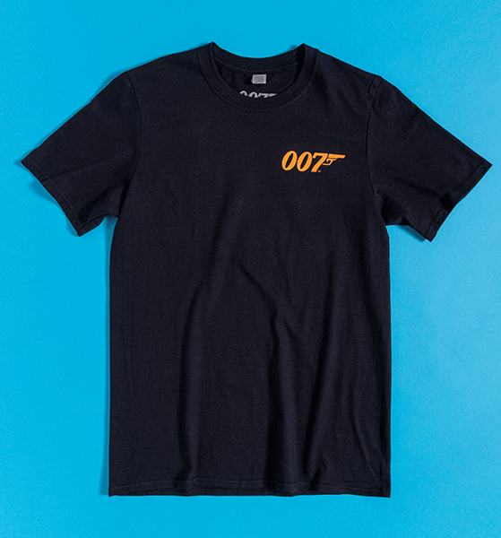 Black Goldfinger James Bond T-Shirt with Back Print
