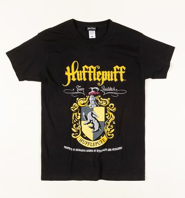 Black Harry Potter Hufflepuff Crest T-Shirt