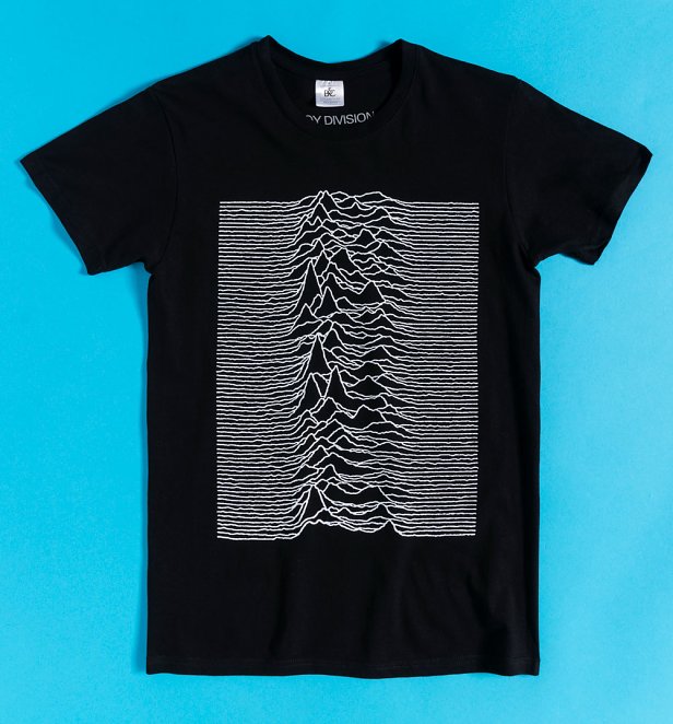 Black Joy Division Unknown Pleasures T-Shirt with Back Print