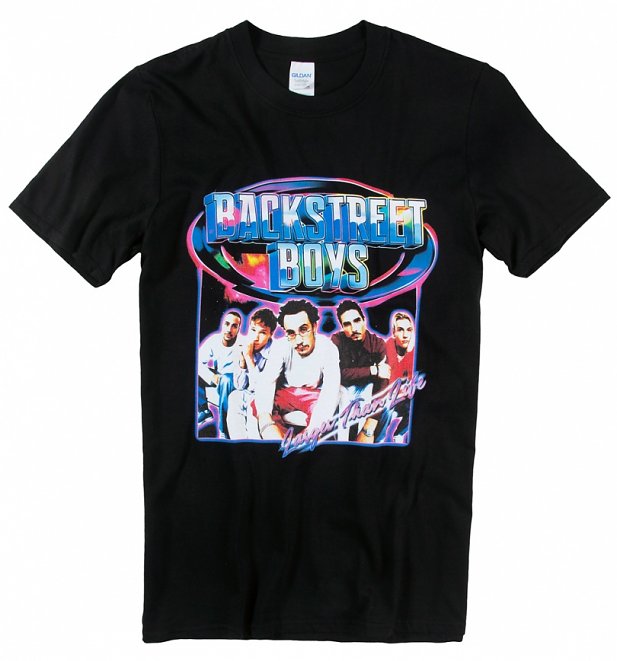 Black Larger Than Life Backstreet Boys T-Shirt Black Larger Than Life Backstreet Boys T-Shirt
