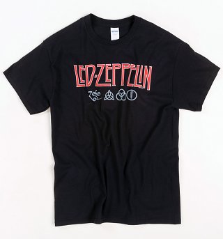 Black Led Zeppelin Logo And Symbols T-Shirt Black Led Zeppelin Logo And Symbols T-Shirt