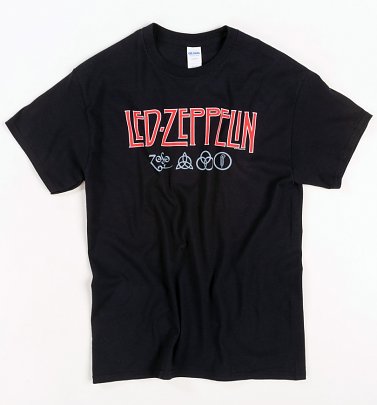Black Led Zeppelin Logo And Symbols T-Shirt Black Led Zeppelin Logo And Symbols T-Shirt