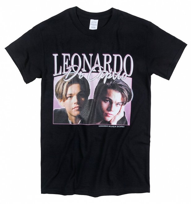 Black Leonardo DiCaprio T-Shirt from Homage Tees Black Leonardo DiCaprio T-Shirt from Homage Tees