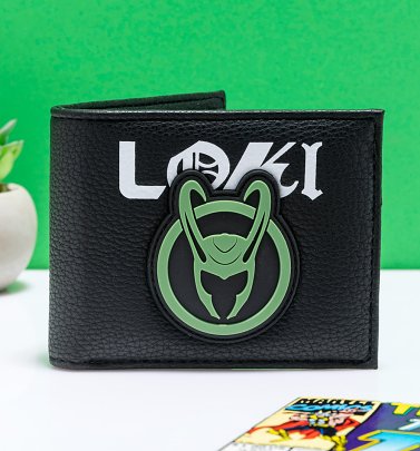 Black Marvel Comics Loki Badge Wallet from Difuzed Black Marvel Comics Loki Badge Wallet from Difuzed