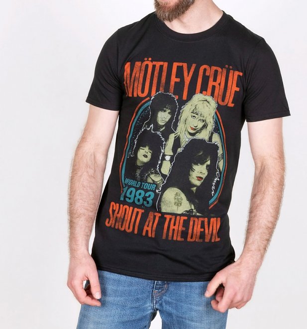 Men's Black Motley Crue Shout At The Devil 1983 Tour T-Shirt Men's Black Motley Crue Shout At The Devil 1983 Tour T-Shirt