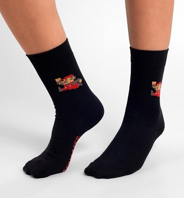Black Super Mario Organic Cotton Socks from Dedicated Black Super Mario Organic Cotton Socks from Dedicated