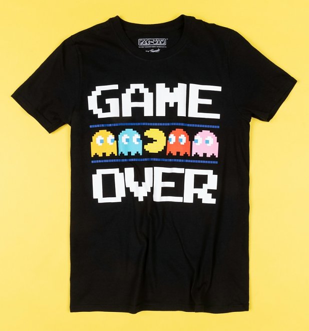 Black Pac-Man Game Over T-Shirt