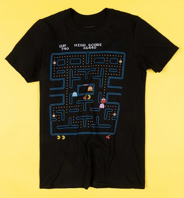 Black Pac-Man Retro Arcade Screen T-Shirt Black Pac-Man Retro Arcade Screen T-Shirt