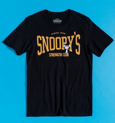 Black Peanuts Snoopy's Strength Club T-Shirt