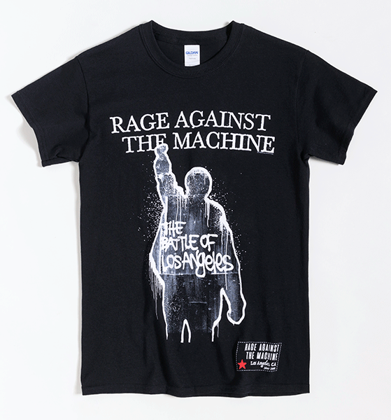 Black Rage Against The Machine Battle Of Los Angeles T-Shirt with Back Print Black Rage Against The Machine Battle Of Los Angeles T-Shirt with Back Print