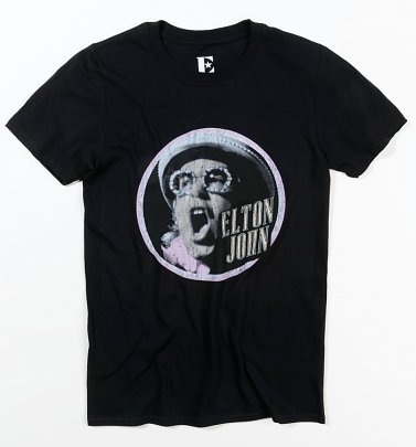 Black Retro Elton John T-Shirt Black Retro Elton John T-Shirt