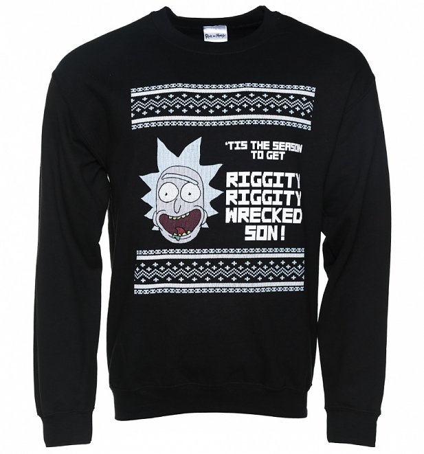 Riggity Riggity Wrecked Rick And Morty Christmas Sweater