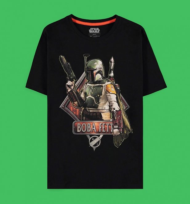 Black Star Wars Boba Fett Bounty Hunter T-Shirt Black Star Wars Boba Fett Bounty Hunter T-Shirt