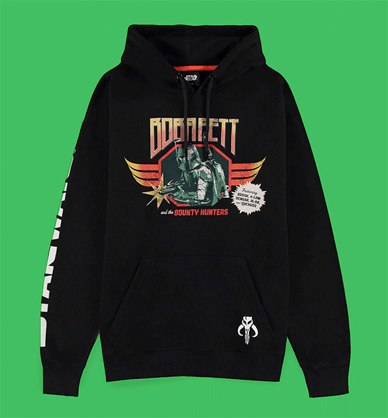 Black Star Wars Boba Fett The Legend Hoodie with Sleeve and Back Print Black Star Wars Boba Fett The Legend Hoodie with Sleeve and Back Print