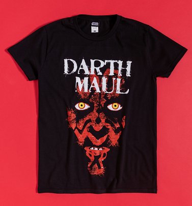 Black Star Wars Darth Maul Face T-Shirt