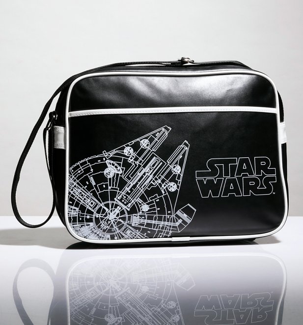 Black Star Wars Millennium Falcon Messenger Bag