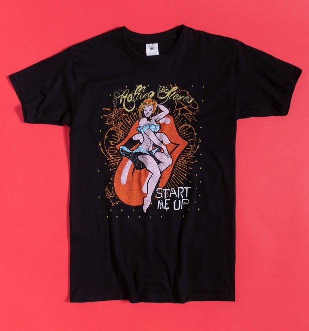Black The Rolling Stones Start Me Up T-Shirt Black The Rolling Stones Start Me Up T-Shirt