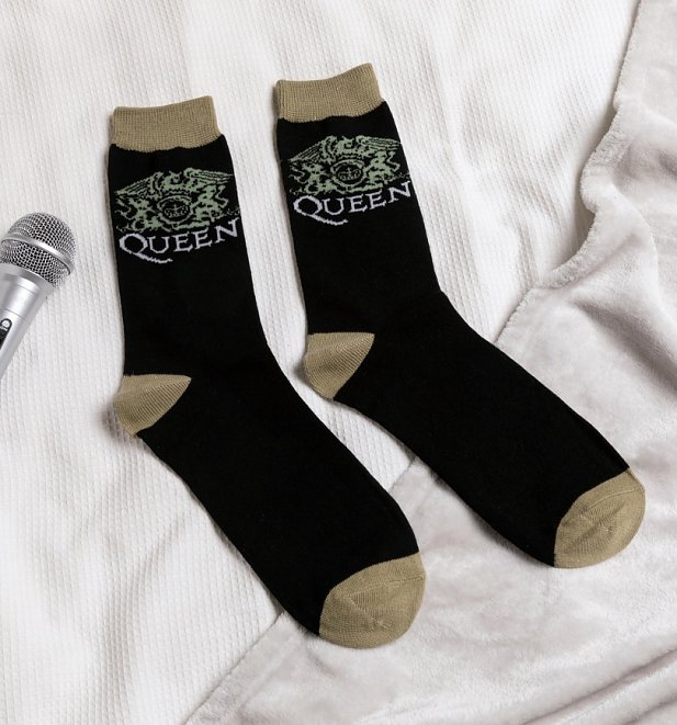 Black and Beige Queen Crest Socks