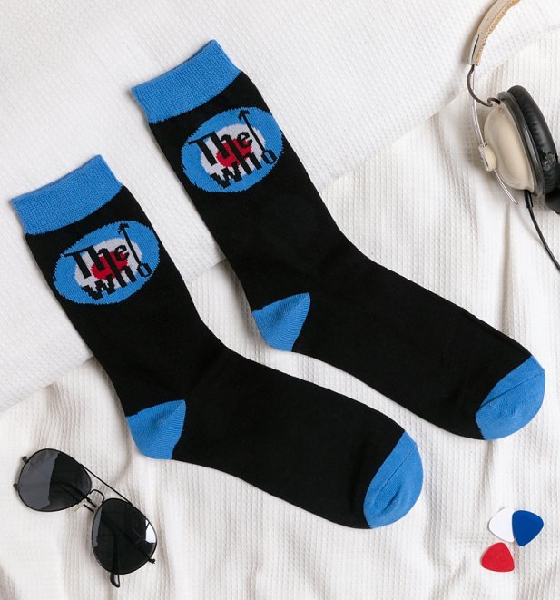 Black and Blue The Who Logo Socks Black and Blue The Who Logo Socks