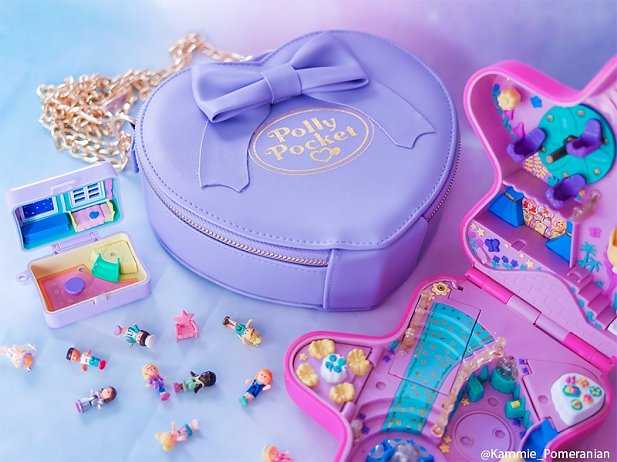 Purple Polly Pocket Heart and Bow Cross Body Bag