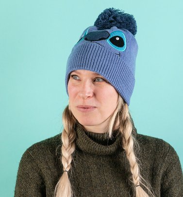 Blue Lilo and Stitch Knitted Stitch Disney Bobble Hat