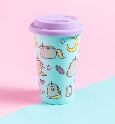 Blue Pusheen Unicorn Ceramic Travel Mug Blue Pusheen Unicorn Ceramic Travel Mug