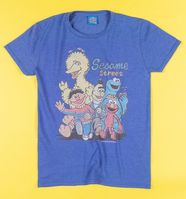 Blue Sesame Street Characters T-Shirt