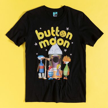 Button Moon Family Black T-Shirt