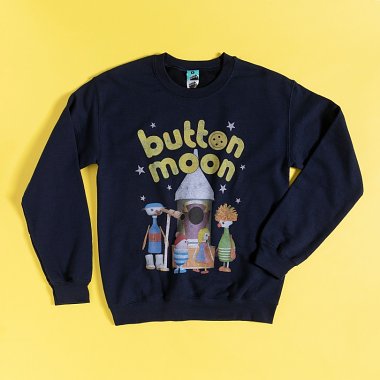 Button Moon Family Navy Sweater