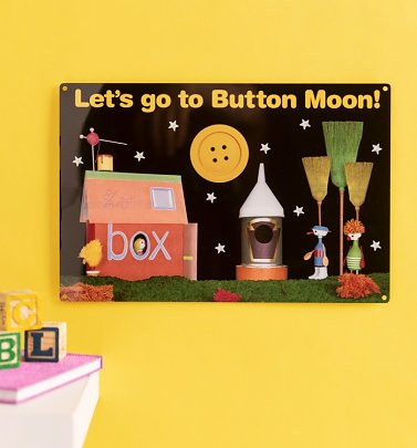Button Moon Metal Sign Button Moon Metal Sign