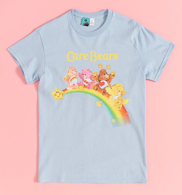 Care Bears Rainbow Fun Light Blue T-Shirt Care Bears Rainbow Fun Light Blue T-Shirt