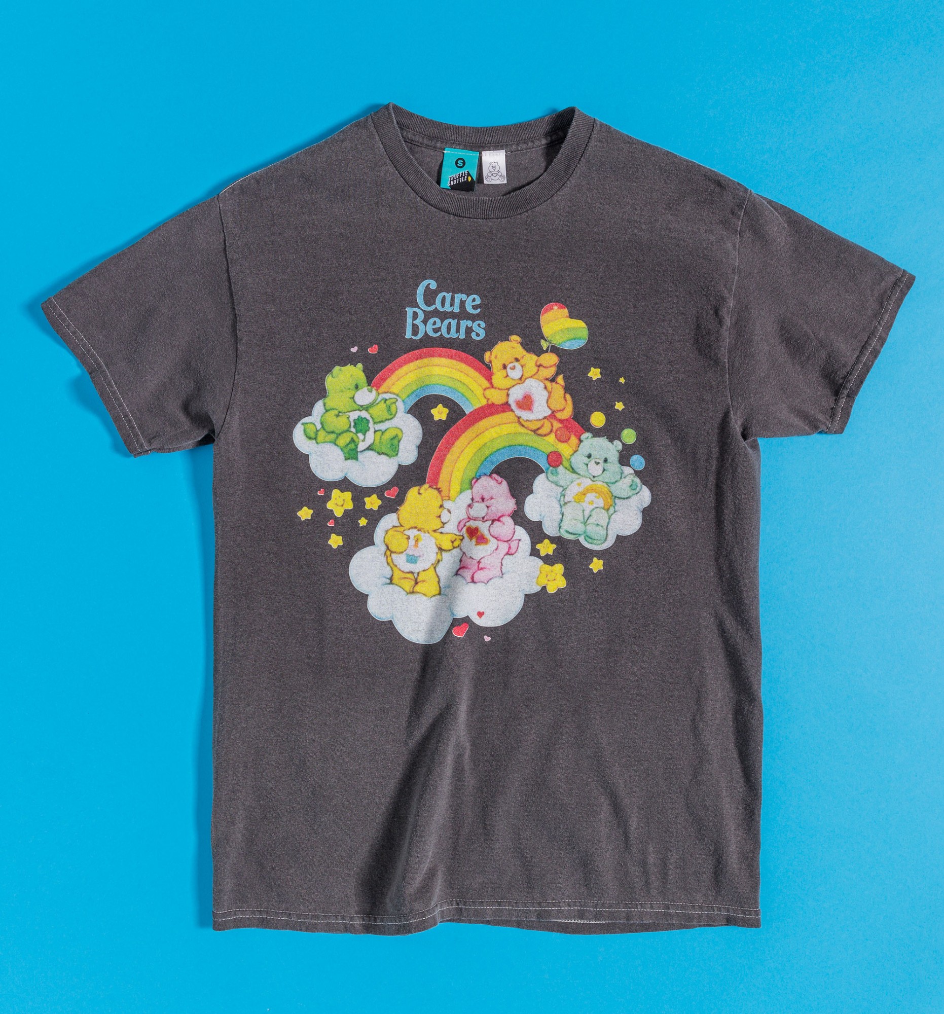 Care Bears Multi Cloud Vintage Wash Charcoal TShirt