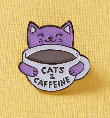 Cats & Caffeine Enamel Pin from Punky Pins Cats & Caffeine Enamel Pin from Punky Pins