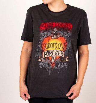 Charcoal Alice Cooper School's Out T-Shirt from Amplified Charcoal Alice Cooper School's Out T-Shirt from Amplified