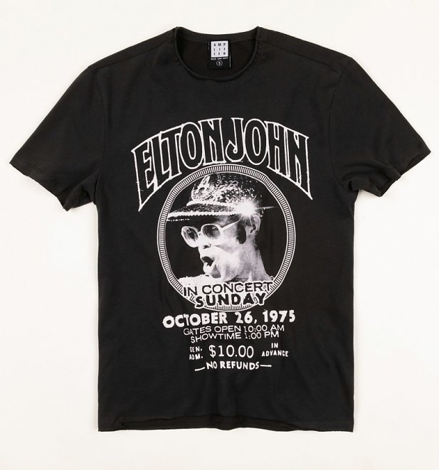 Charcoal Elton John Live In Concert T-Shirt from Amplified
