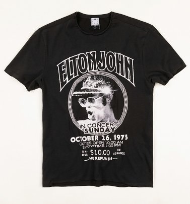 Charcoal Elton John Live In Concert T-Shirt from Amplified Charcoal Elton John Live In Concert T-Shirt from Amplified
