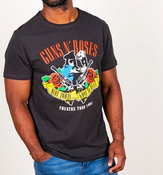 Charcoal Guns N' Roses Gone To Hell T-Shirt from Amplified Charcoal Guns N' Roses Gone To Hell T-Shirt from Amplified
