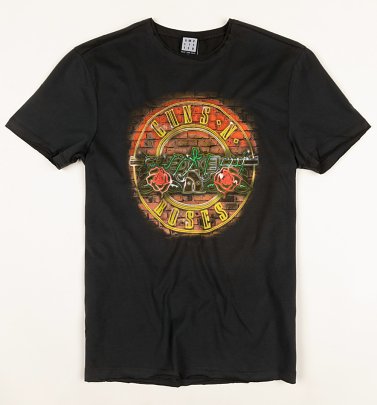 Charcoal Guns N Roses Neon Sign T-Shirt from Amplified Charcoal Guns N Roses Neon Sign T-Shirt from Amplified