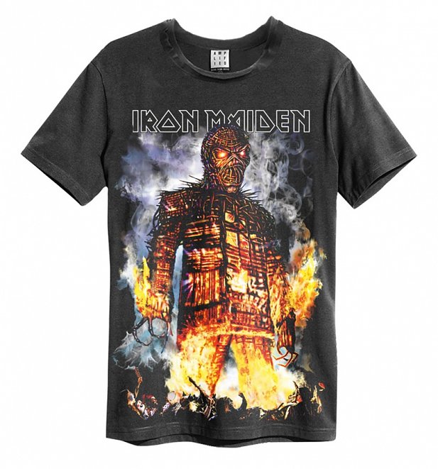 Charcoal Iron Maiden Wicker Man T-Shirt from Amplified Charcoal Iron Maiden Wicker Man T-Shirt from Amplified
