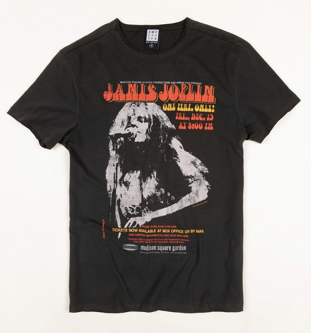 Charcoal Janis Joplin Madison Square T-Shirt from Amplified Charcoal Janis Joplin Madison Square T-Shirt from Amplified