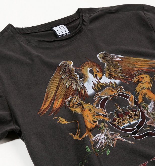 Charcoal Queen Royal Crest T-Shirt from Amplified Charcoal Queen Royal Crest T-Shirt from Amplified